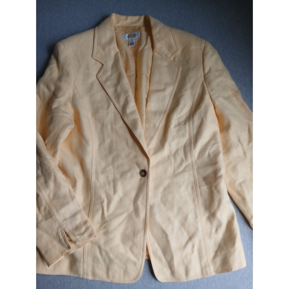 Talbots Blazer 14 Linen Notch Collar Capsule Preppy Office Work Spring Layers